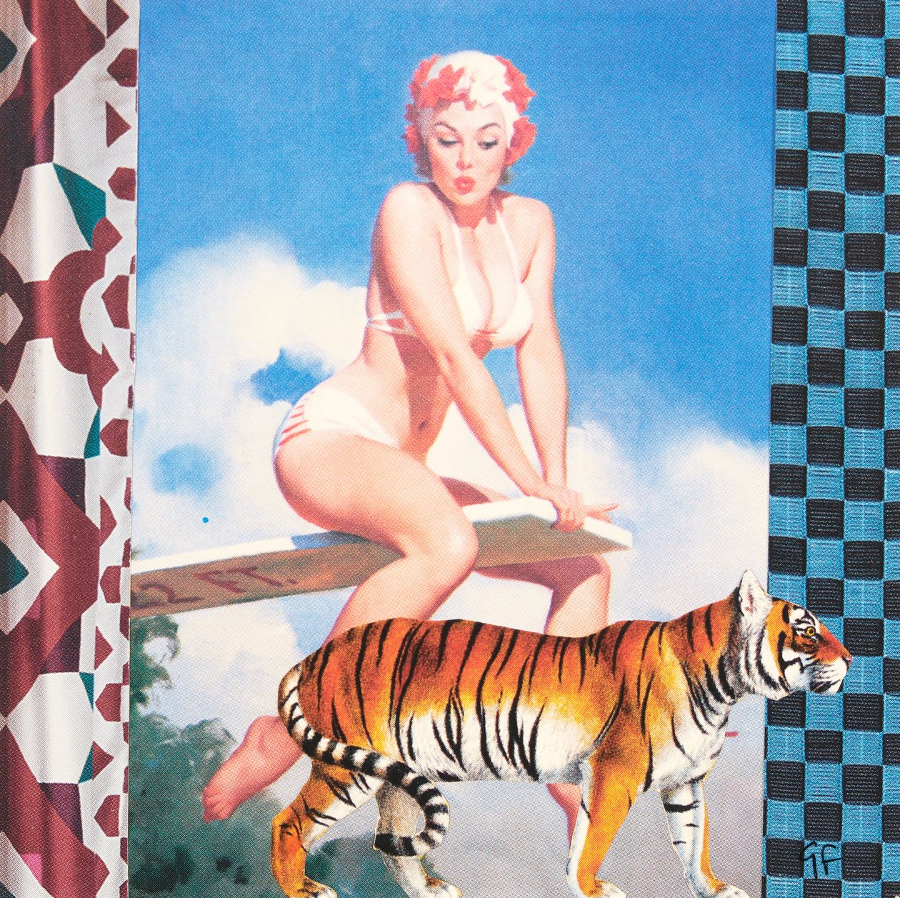 Schwimmendes Mädchen mit Tiger von Genevieve French
