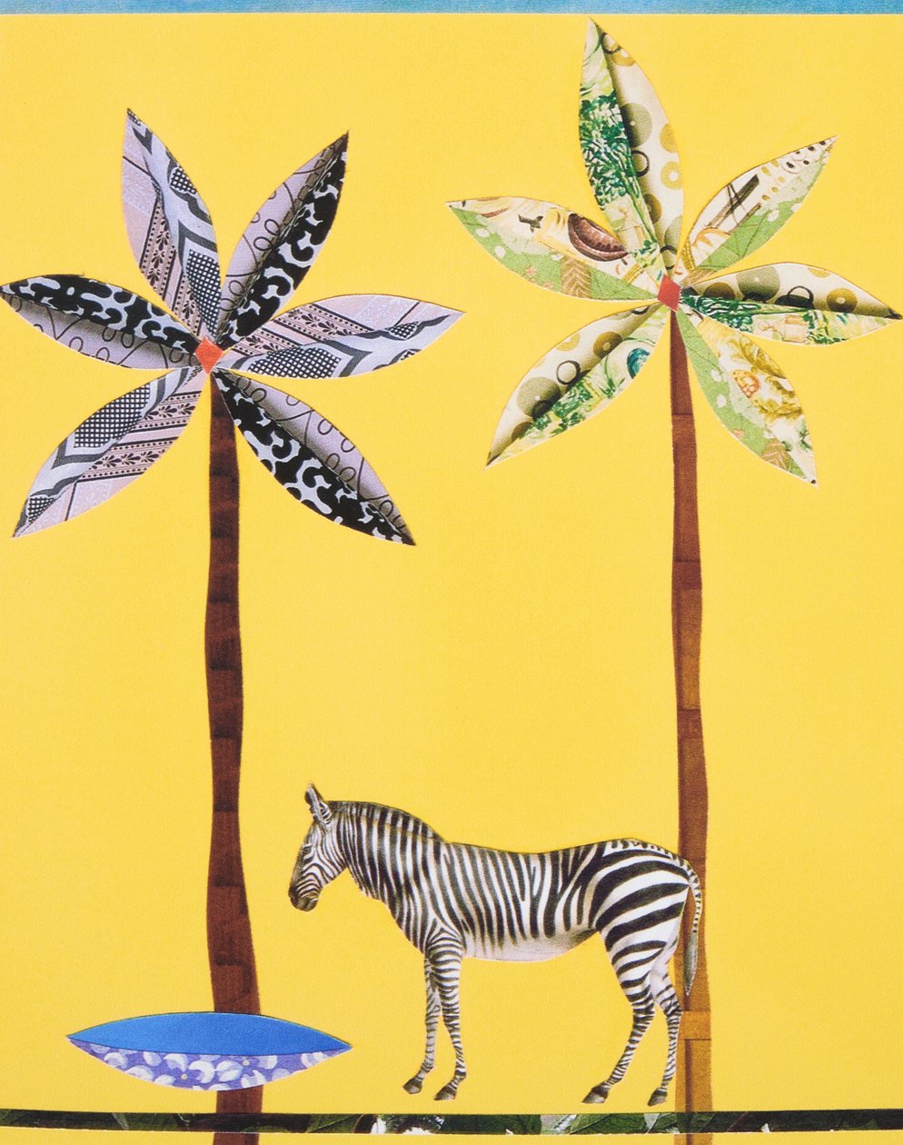 Zebra mit blauer Schale von Genevieve French