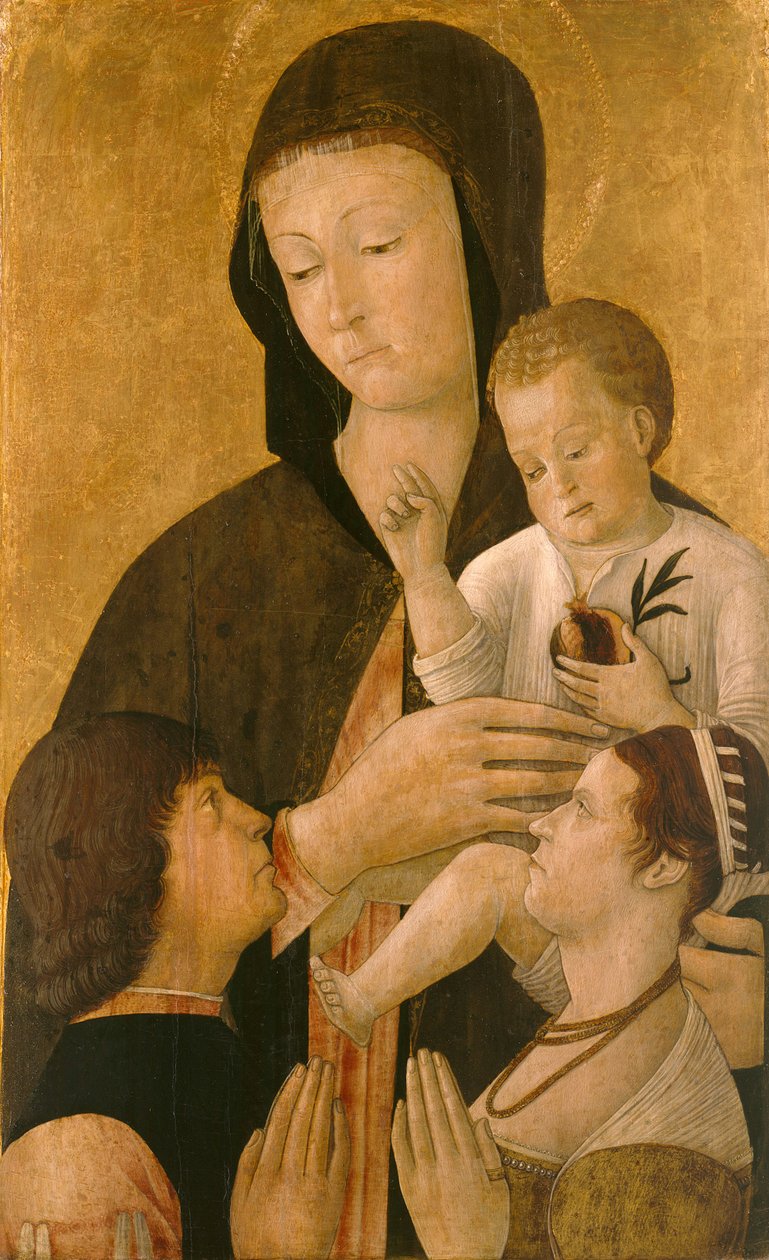 Madonna mit Kind und zwei Stiftern von Gentile Bellini