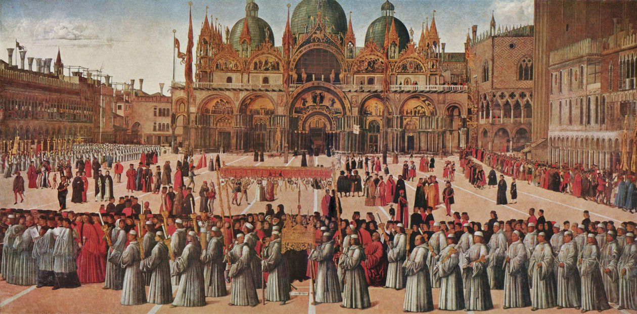 Prozession auf dem Markusplatz von Gentile Bellini