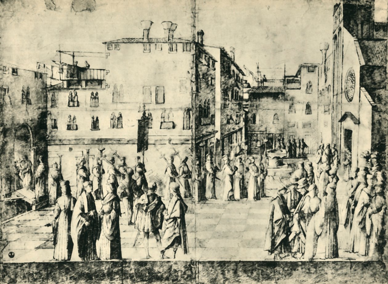 Prozession in Venedig, Mitte-Ende des 15. Jahrhunderts, 1943 von Gentile Bellini