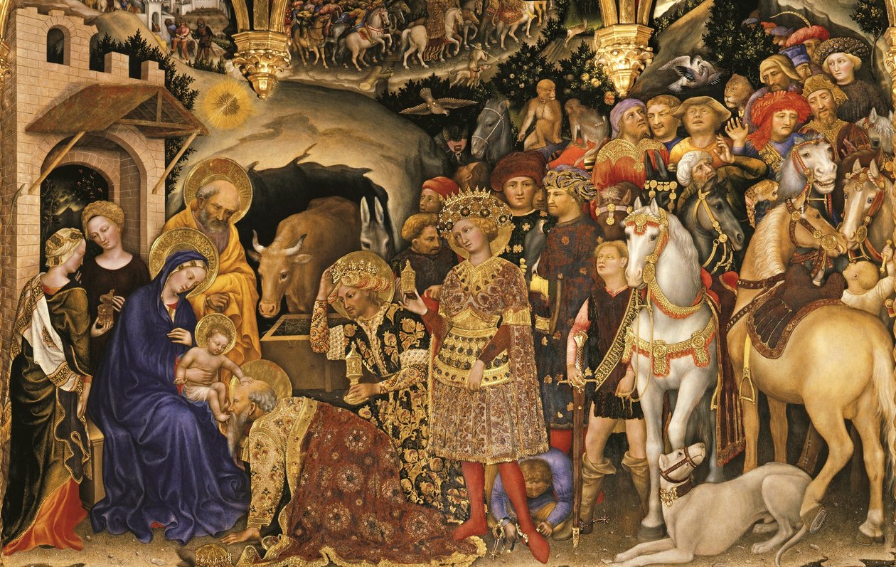 Anbetung der Könige (Detail) von Gentile da Fabriano