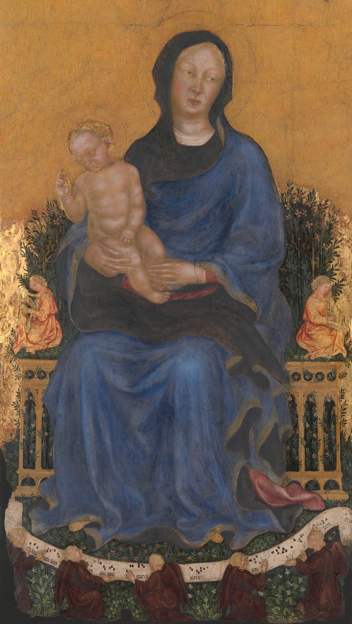 Madonna und Kind mit Engeln von Gentile da Fabriano