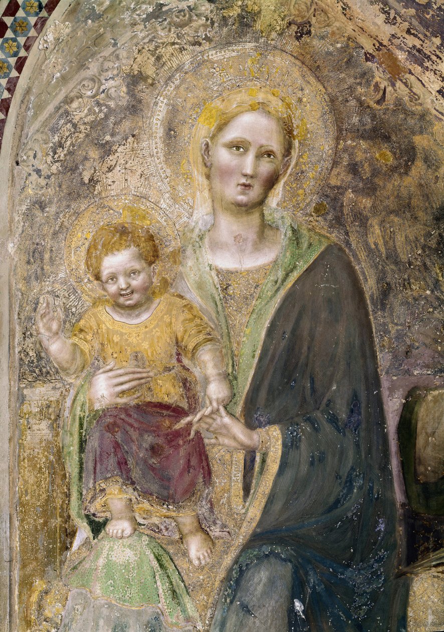 Jungfrau und Kind (Detail) (Fresko) von Gentile da Fabriano