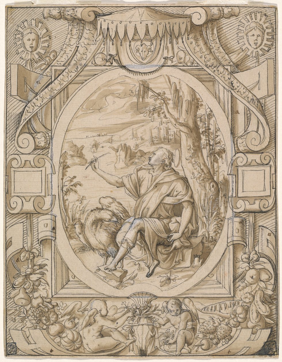 Der heilige Johannes auf Patmos von Geoffroy Dumoûtier