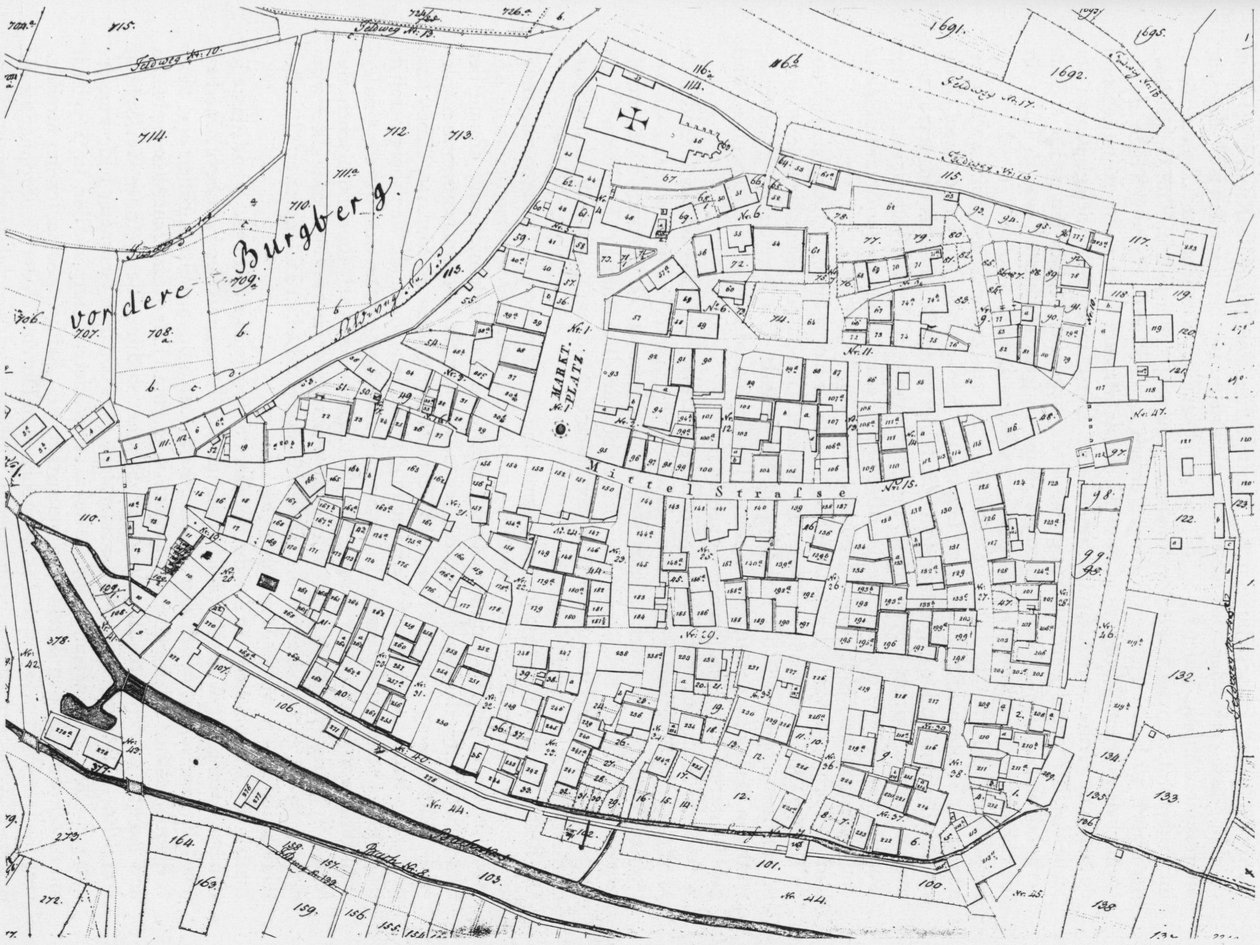 Alte Karte von Weinsberg von Geometer Jehle
