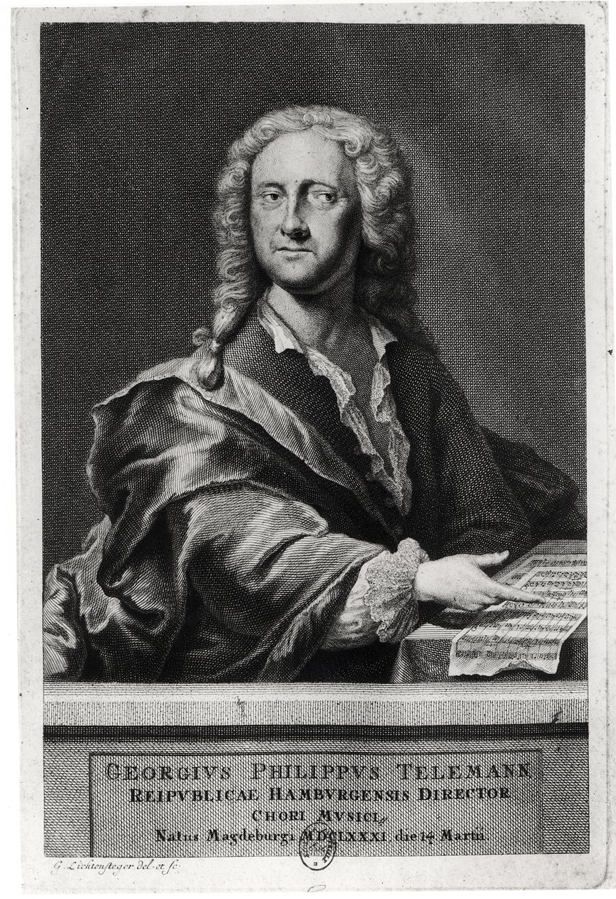 Porträt von Georg Philipp Telemann (1681-1757) von Georg Lichtensteger