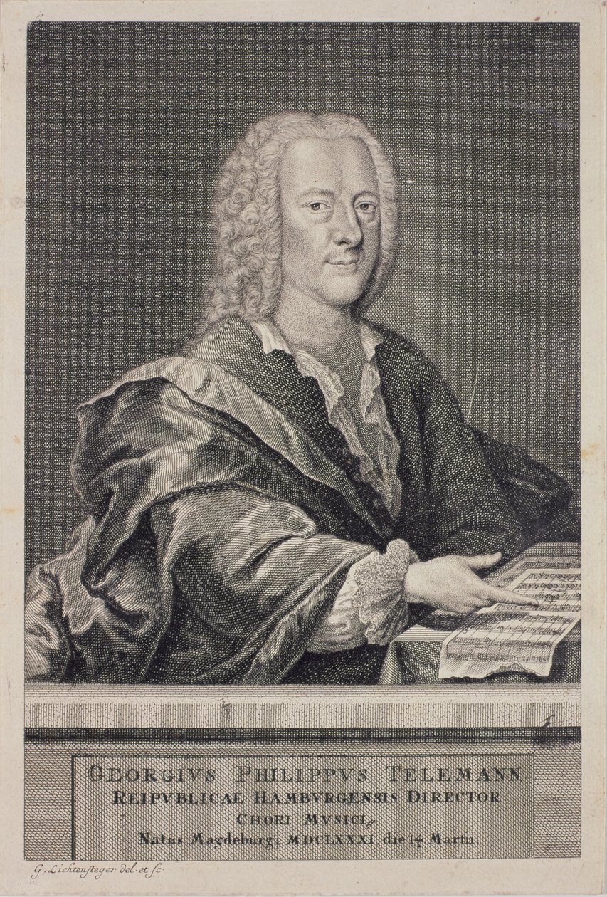 Porträt von Georg Philipp Telemann (1681-1757) von Georg Lichtensteger