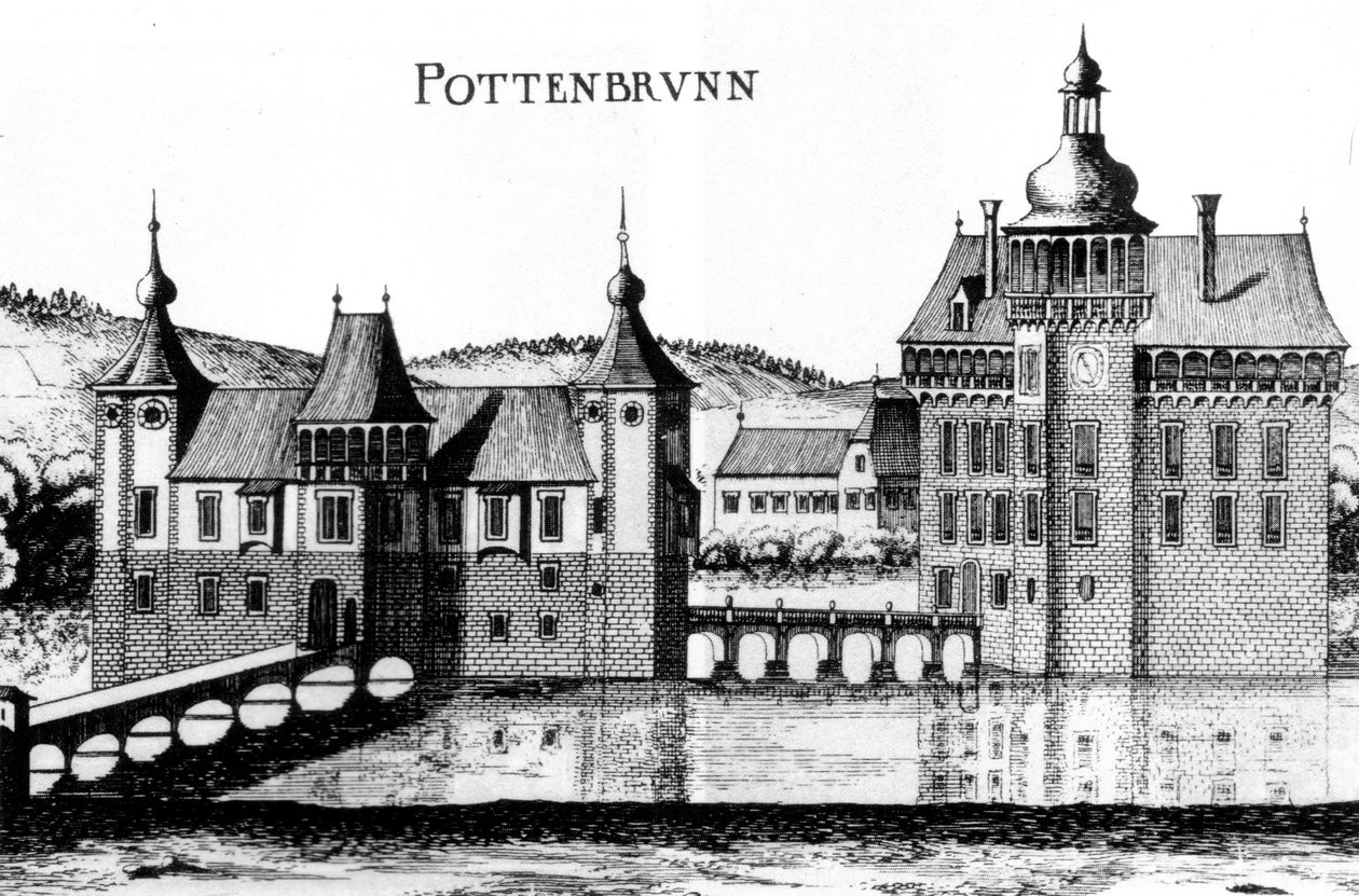 Das Schloss Pottenbrunn in einem Stich von Georg Matthäus Vischer von 1672 von Georg Matthaus Vischer