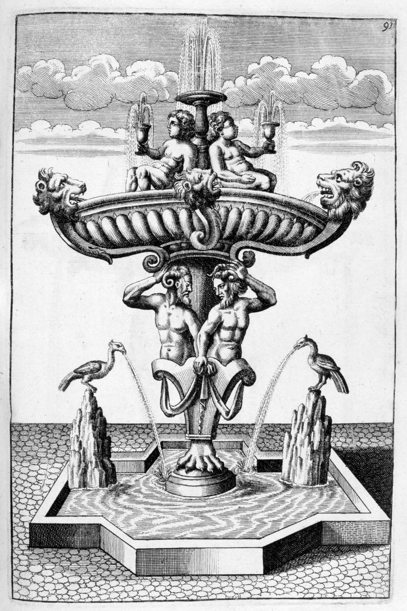 Ornamentaler Brunnenentwurf, 1664 von Georg Andreas Bockler