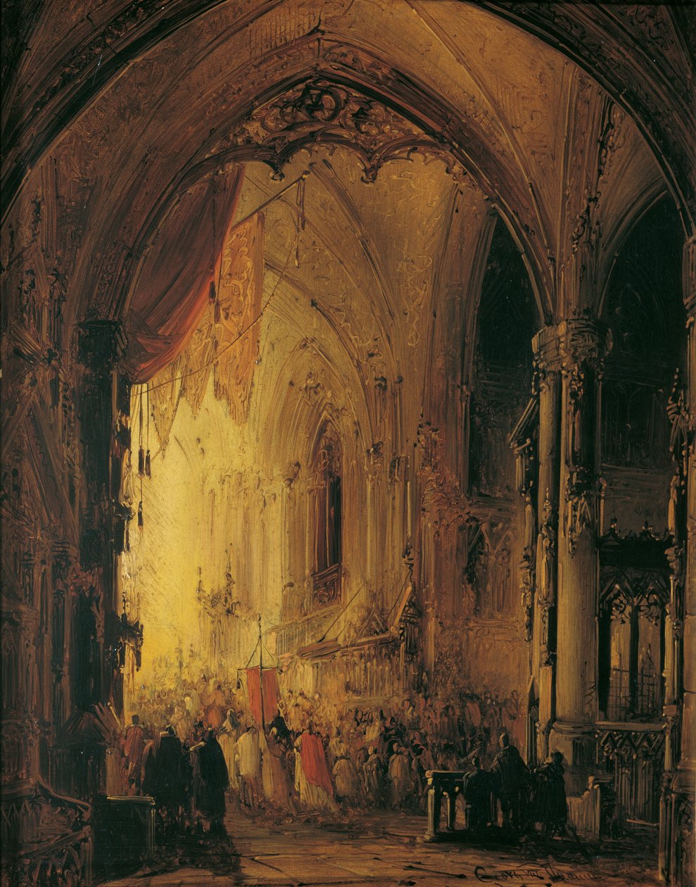 Prozession in einer Kathedrale von Georg Gillis van Haanen