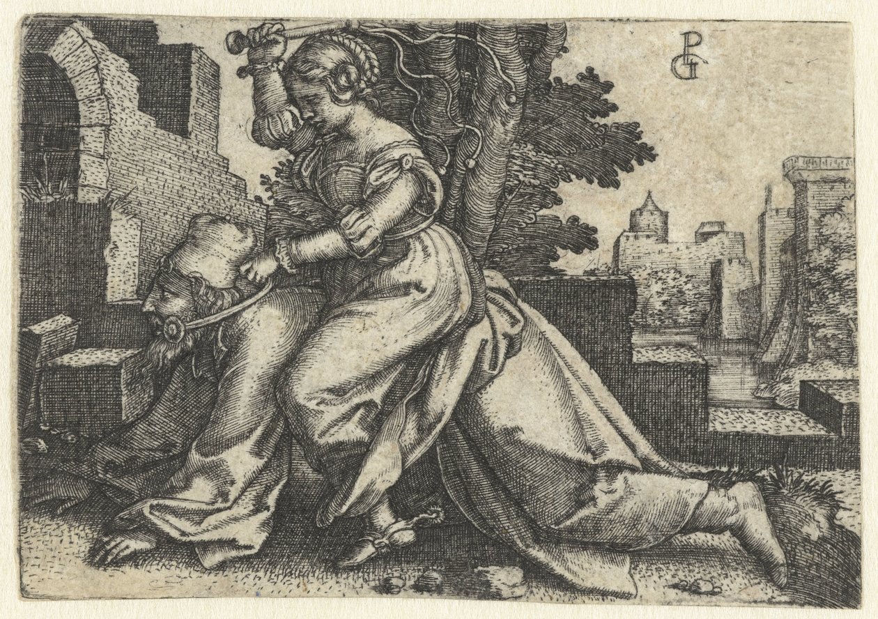 Aristoteles und Phyllis (Campaspe) von Georg Pencz