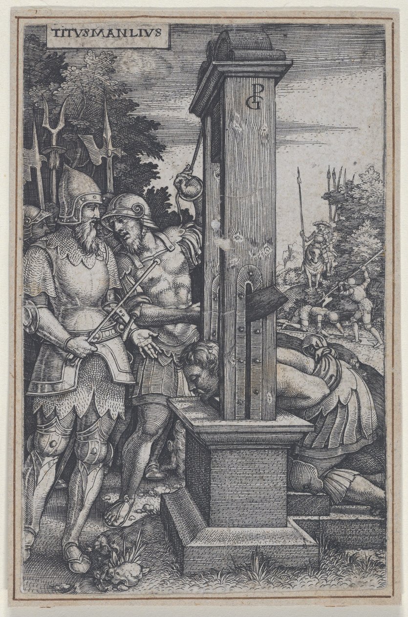 Titus Manlius, aus Römische Helden, 1535 von Georg Pencz