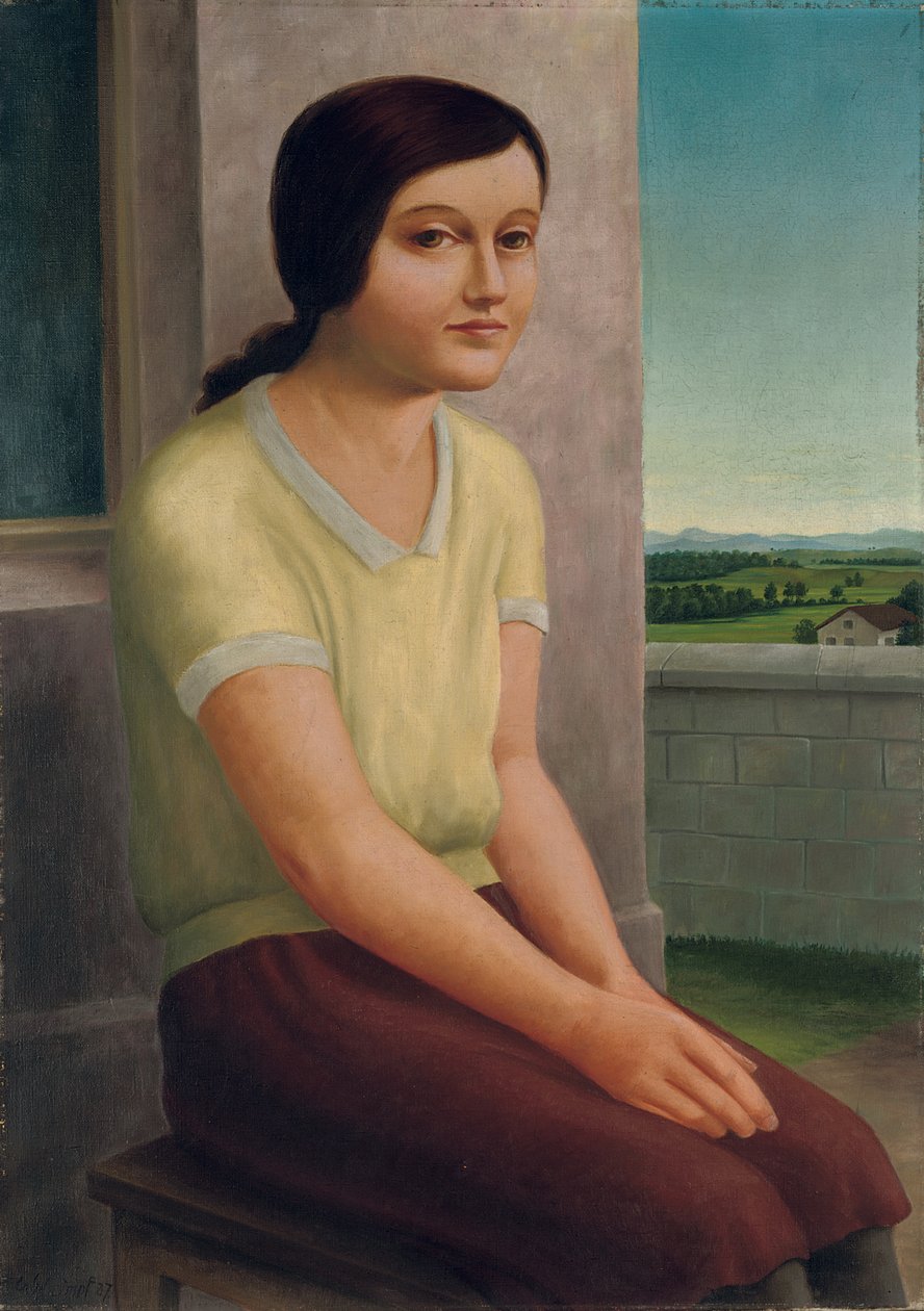Sitzendes Mädchen, 1927 von Georg Schrimpf