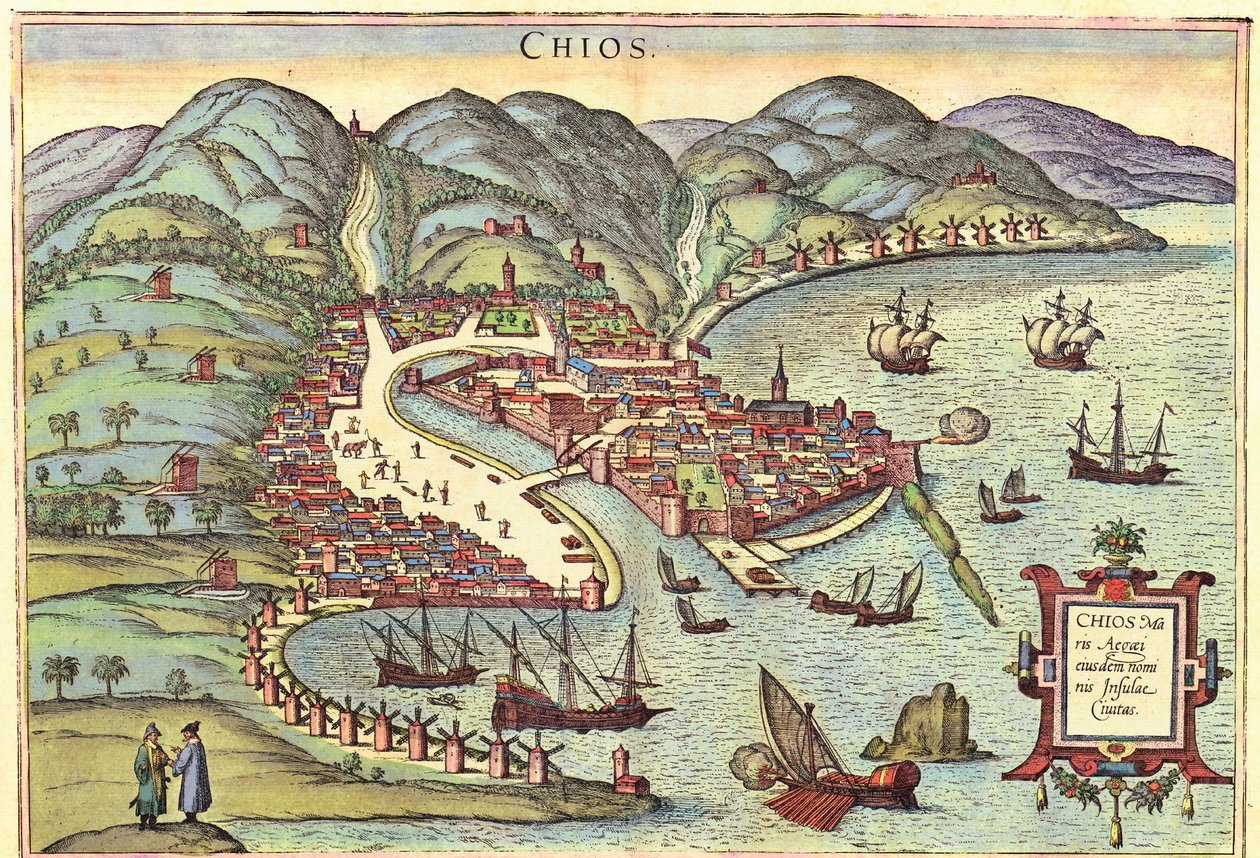 Chios, Griechenland von Georg and Hogenberg Franz (1535 90) Braun