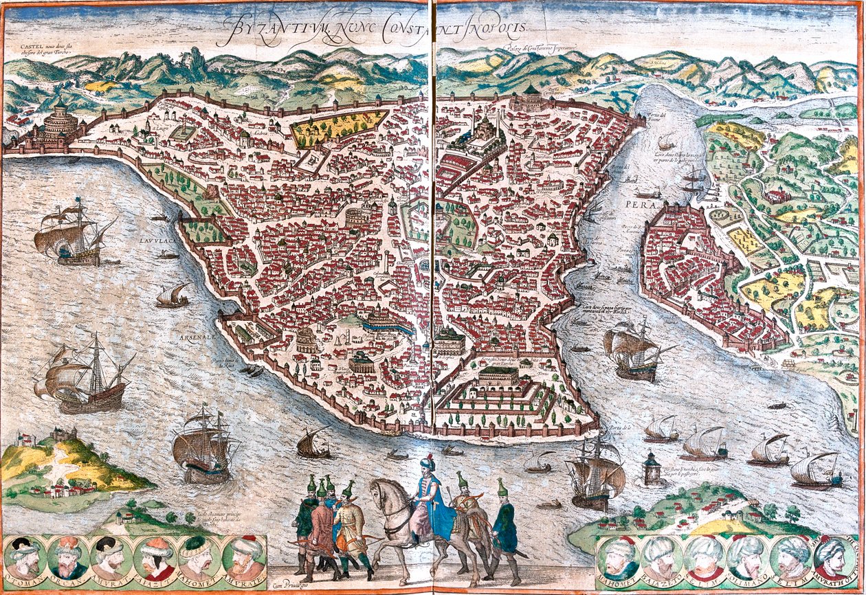 Istanbul, Türkei von Georg and Hogenberg Franz (1535 90) Braun