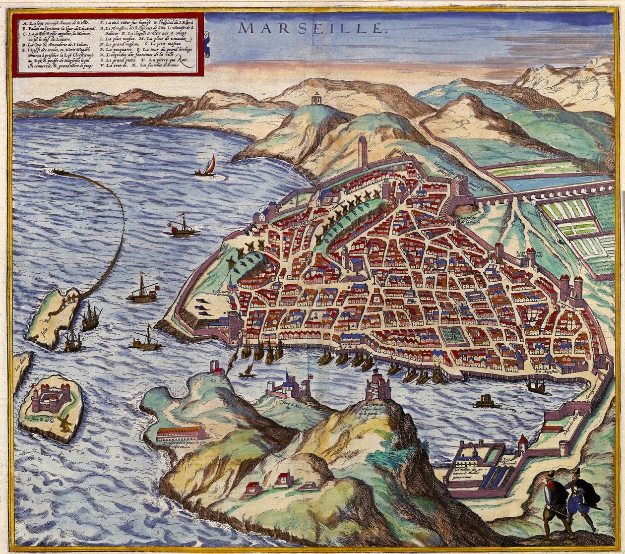 Marseille, Frankreich von Georg and Hogenberg Franz (1535 90) Braun