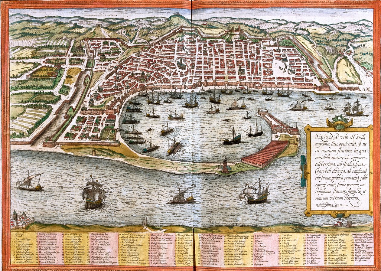 Messina, Italien von Georg and Hogenberg Franz (1535 90) Braun