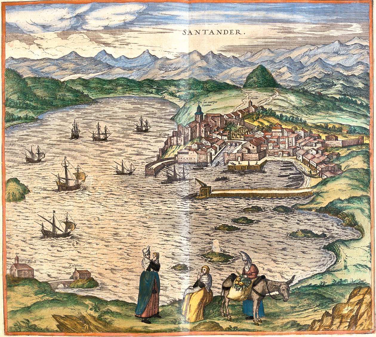 Santander, Spanien von Georg and Hogenberg Franz (1535 90) Braun