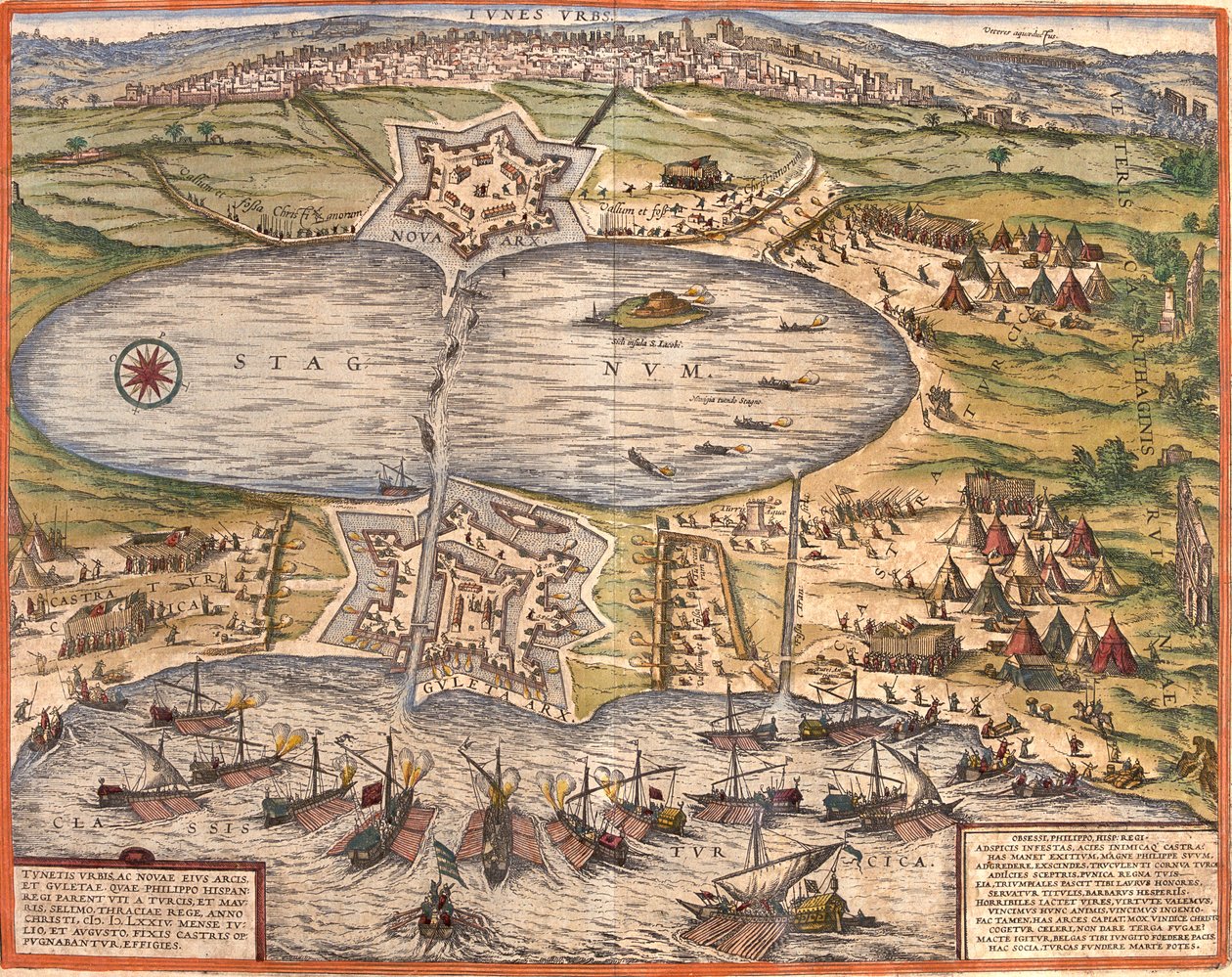 Tunis, Tunesien von Georg and Hogenberg Franz (1535 90) Braun