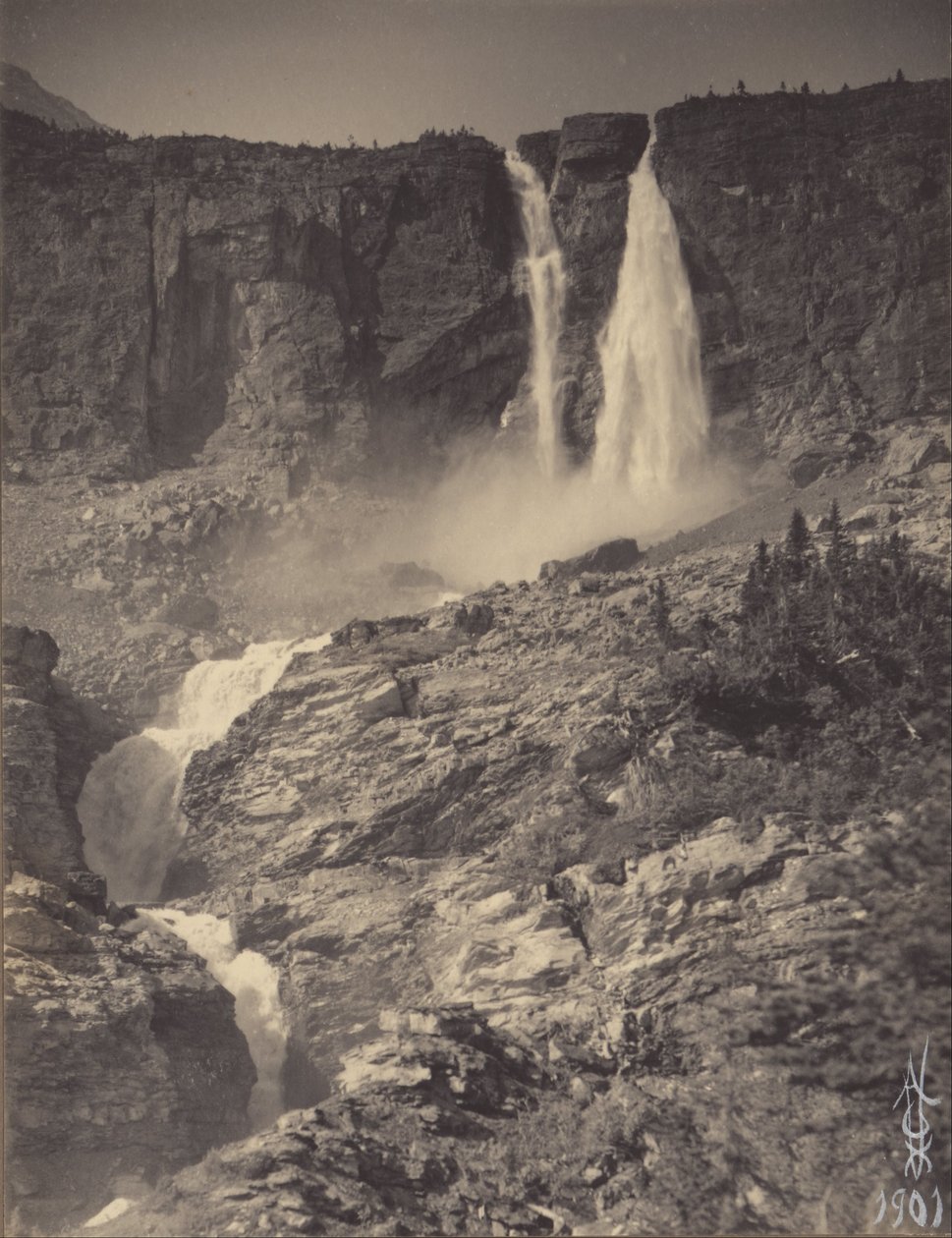 Twin Falls, Yoho Valley von George B. Vaux Jr.