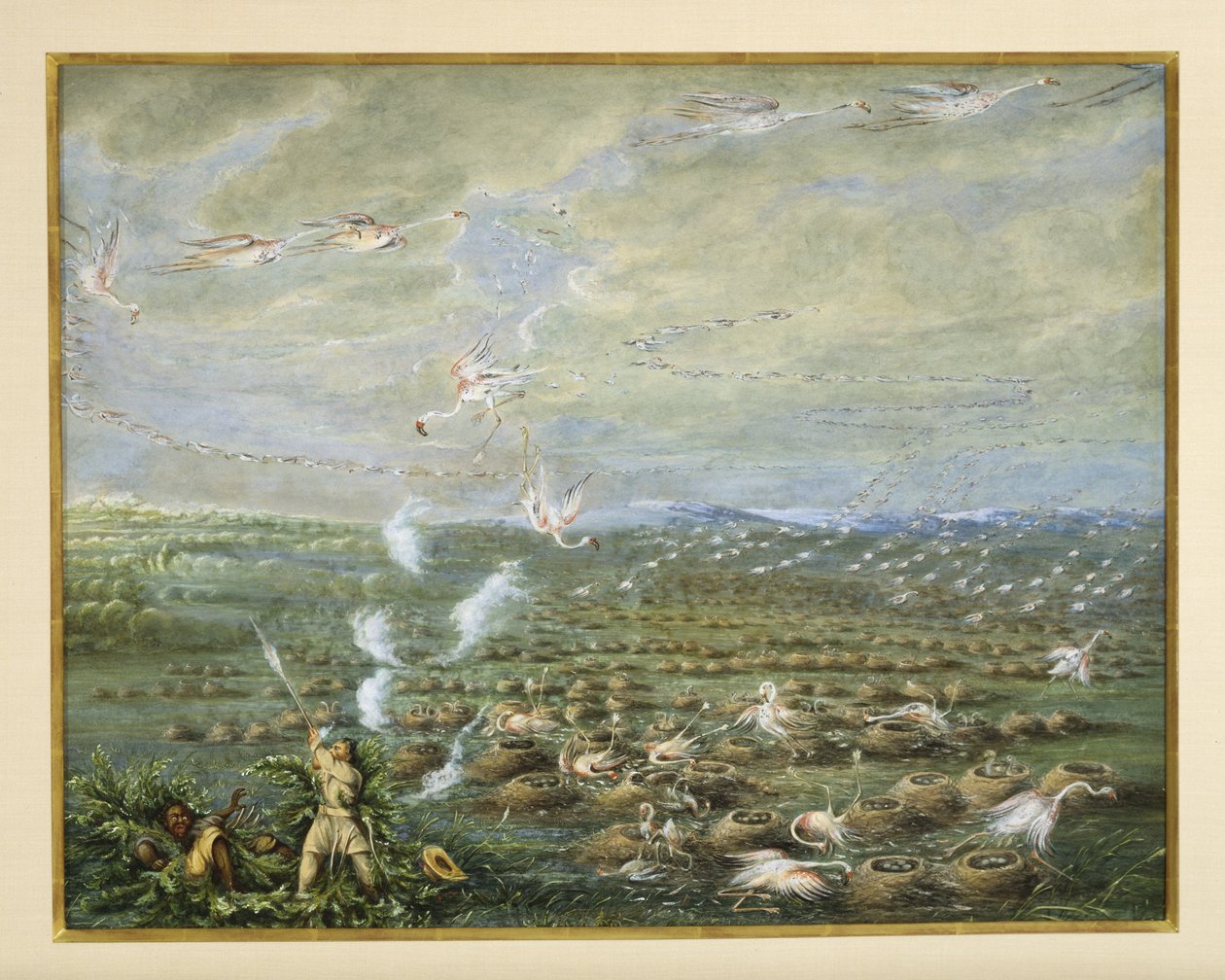Flamingojagd in Südamerika, 1856 von George Catlin