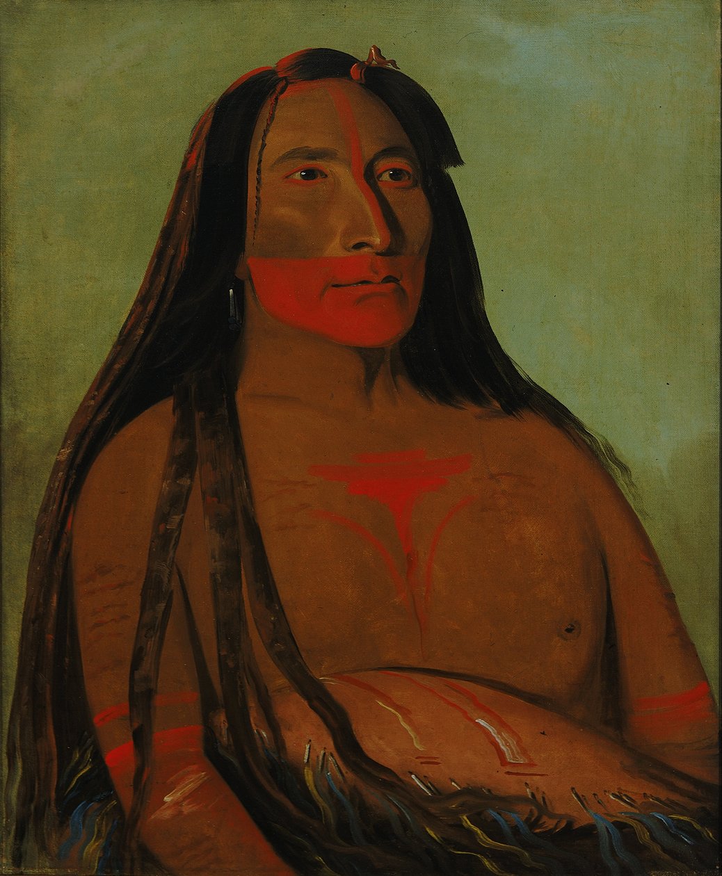 Máh-to-tóh-pa, Vier Bären, zweiter Häuptling in Trauer von George Catlin