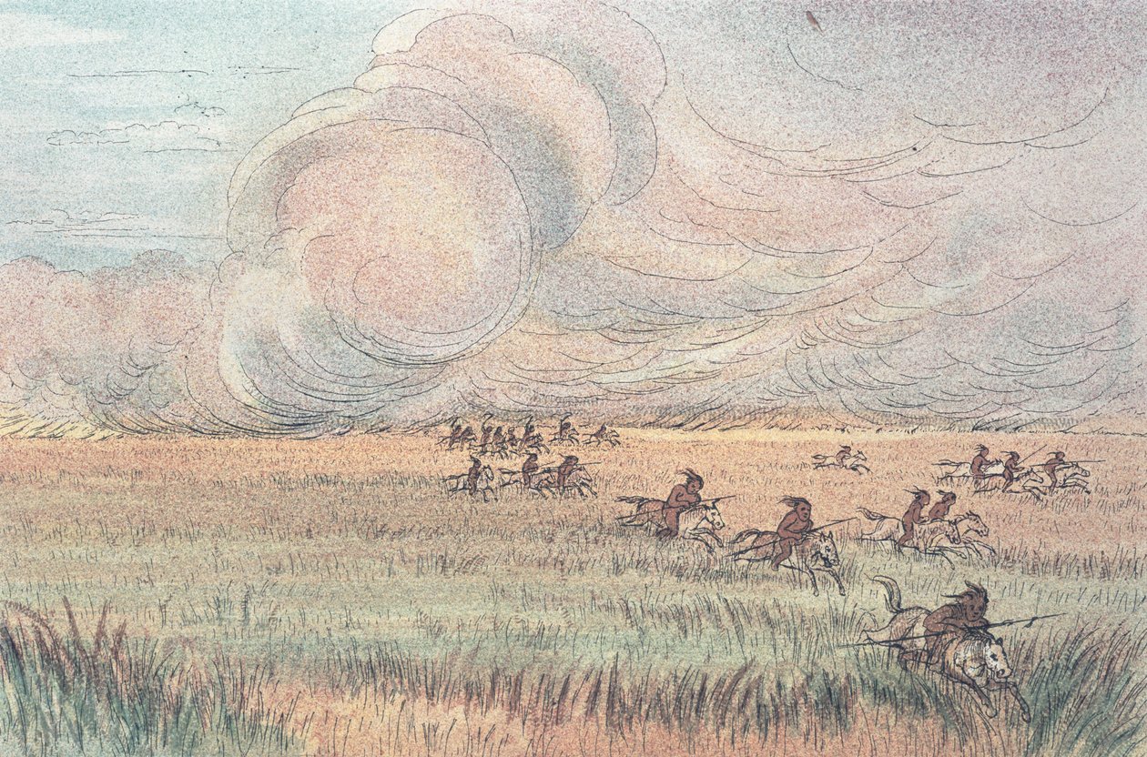 Präriefeuer in Missouri von George Catlin