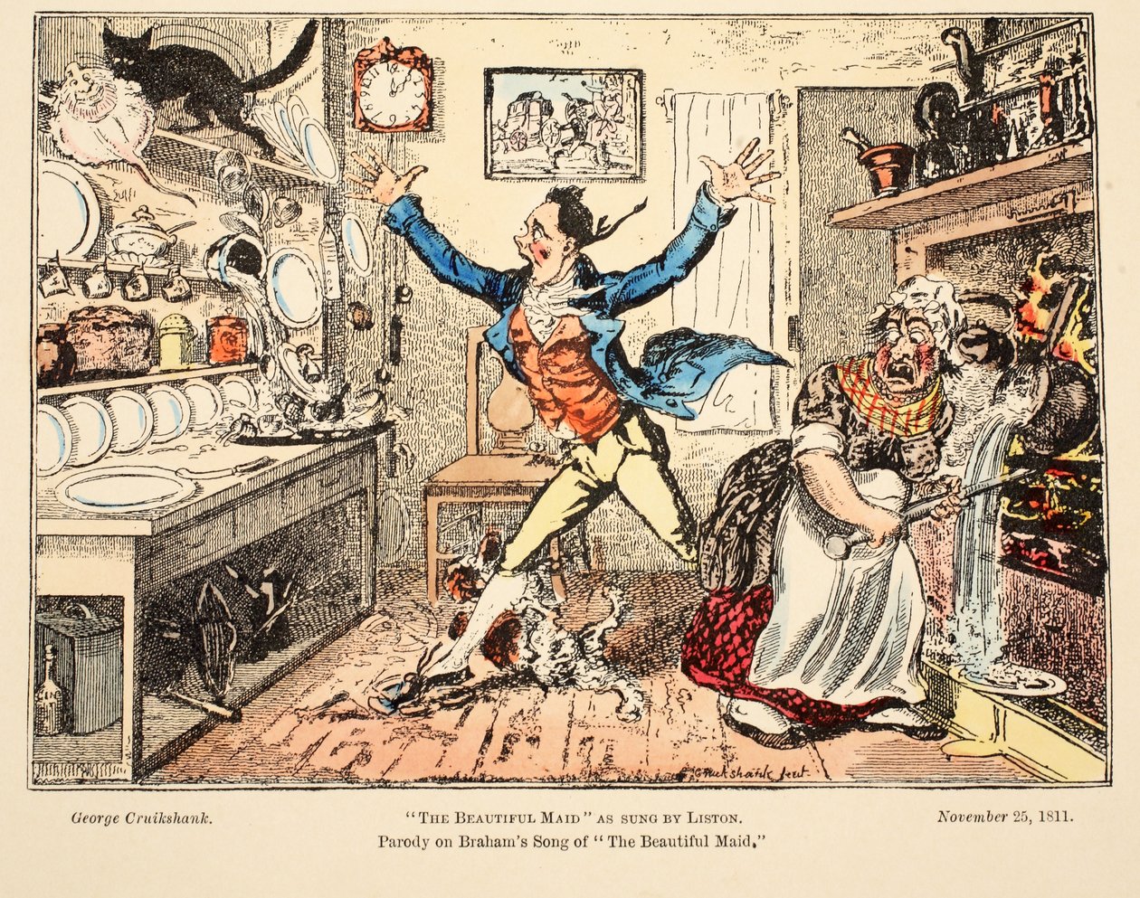 Die schöne Magd, gesungen von Liston von George Cruikshank