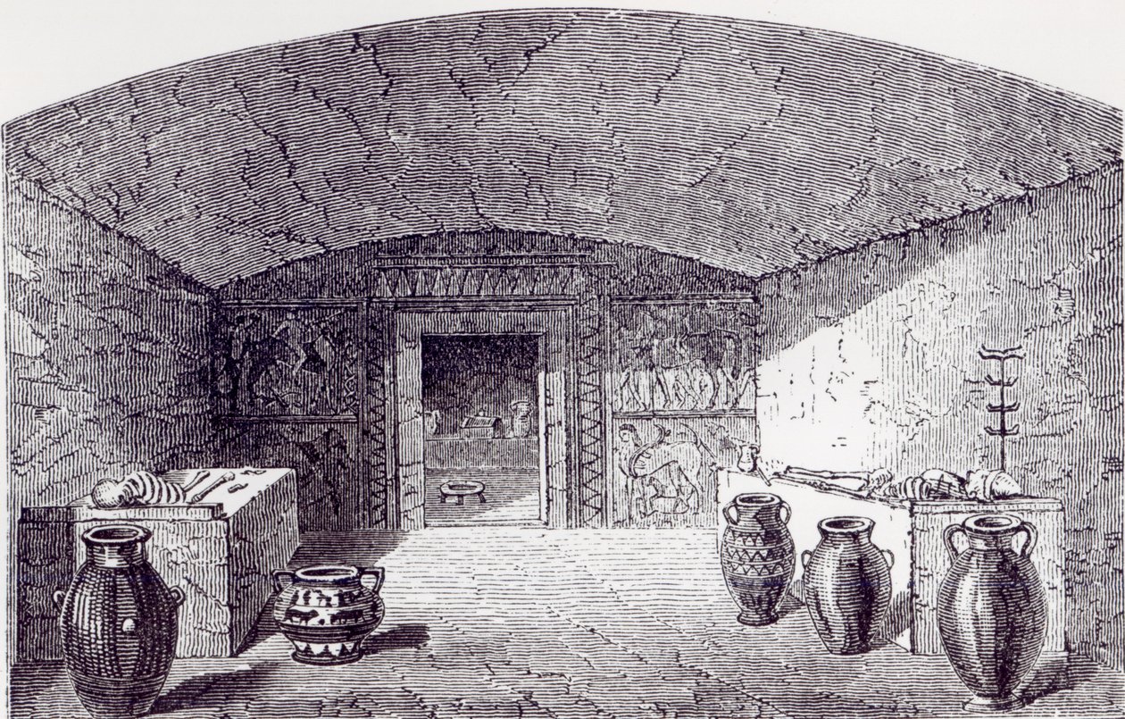 Grotta Campana zur Zeit ihrer Entdeckung 1842-3 von George Dennis