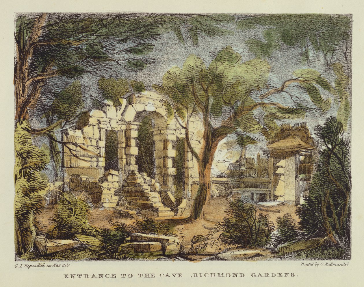 Eingang zur Höhle, Richmond Gardens, Tafel 18 aus 