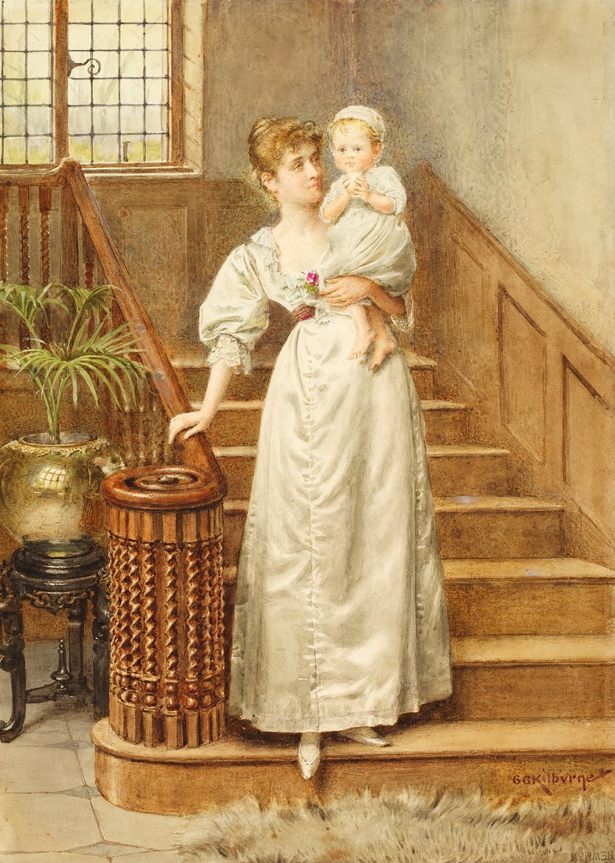 Mutter und Kind, ca. 1890 von George Goodwin Kilburne