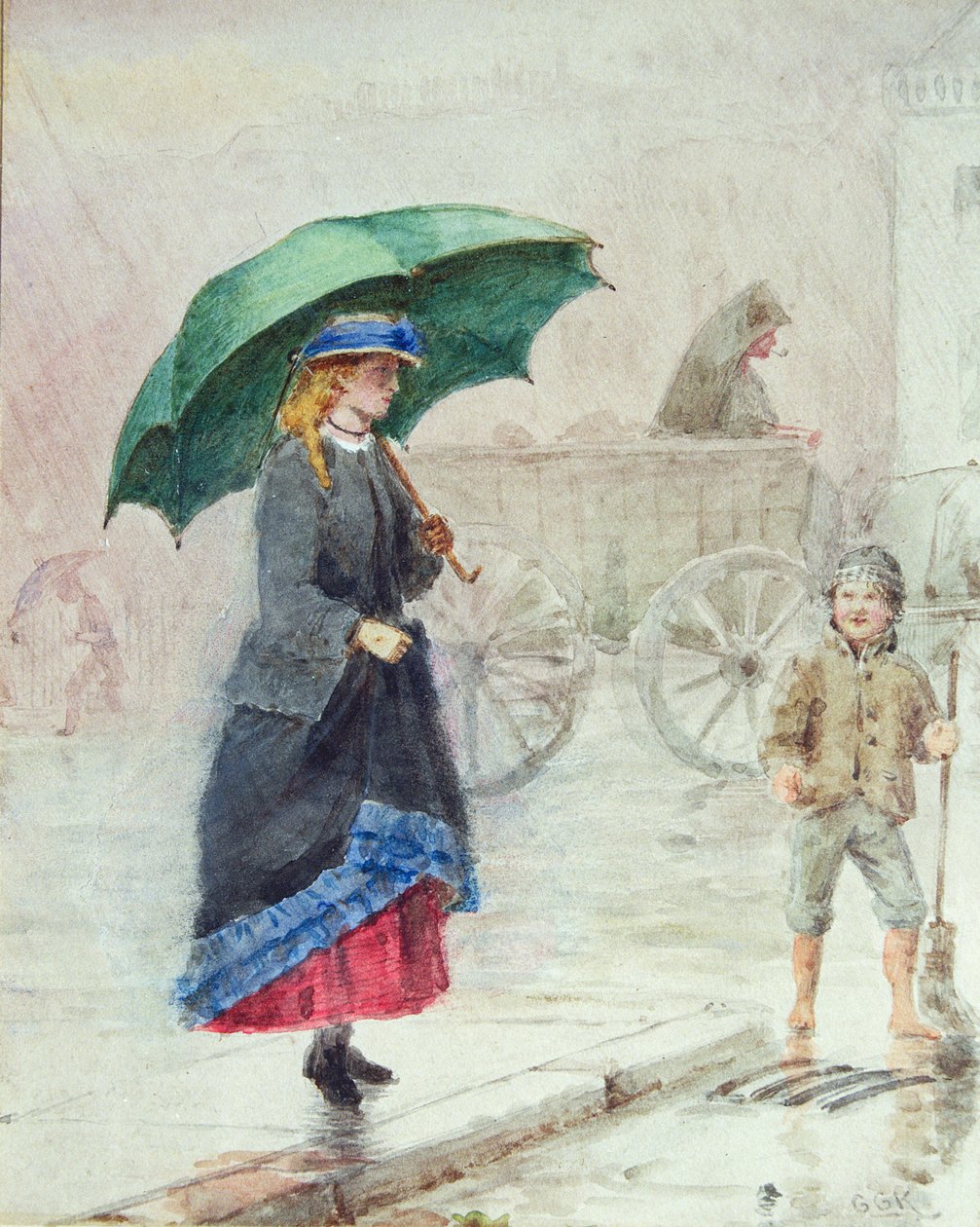Der grüne Regenschirm von George Goodwin Kilburne