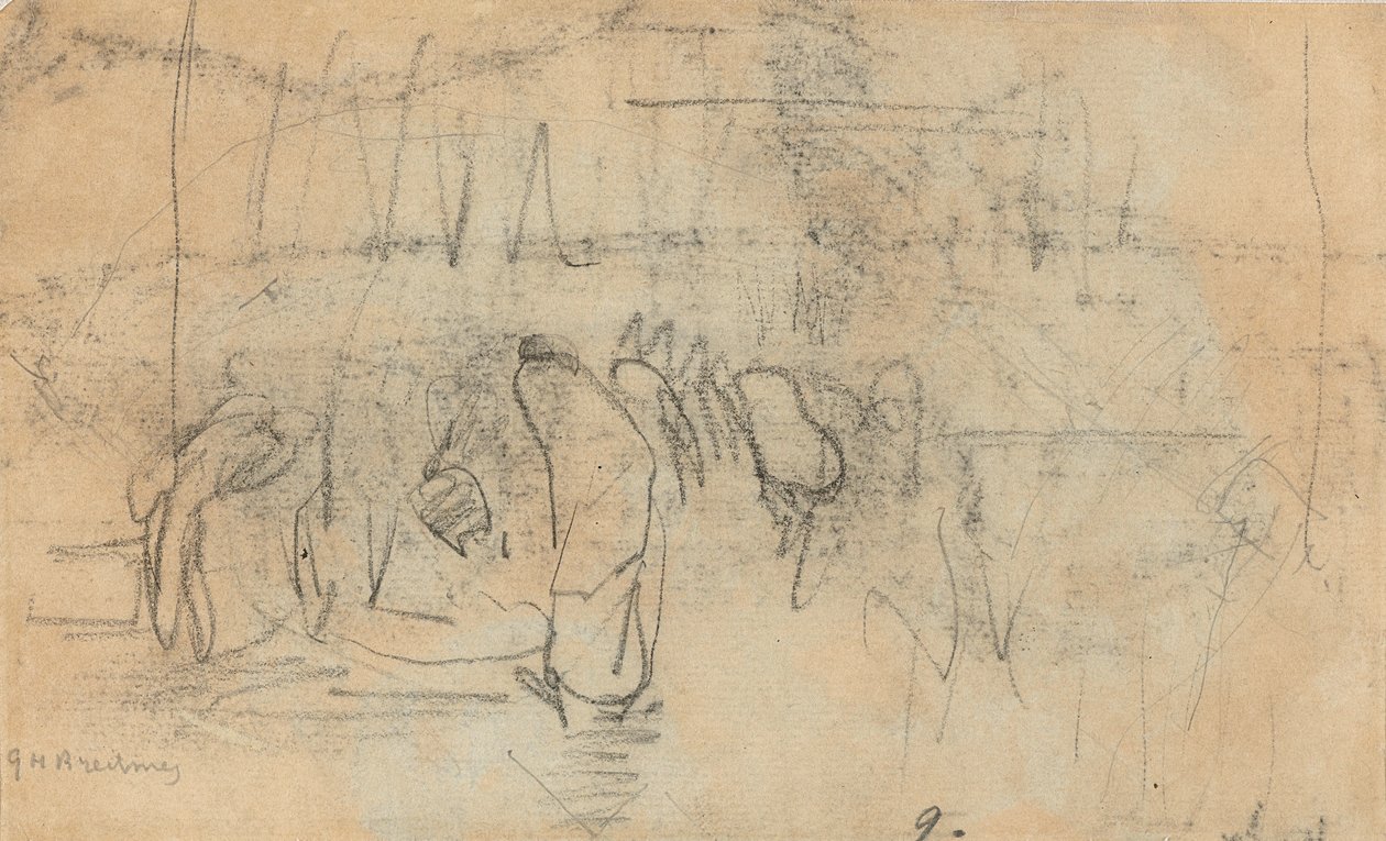 Skizze von Menschen auf der Straße von George Hendrik Breitner