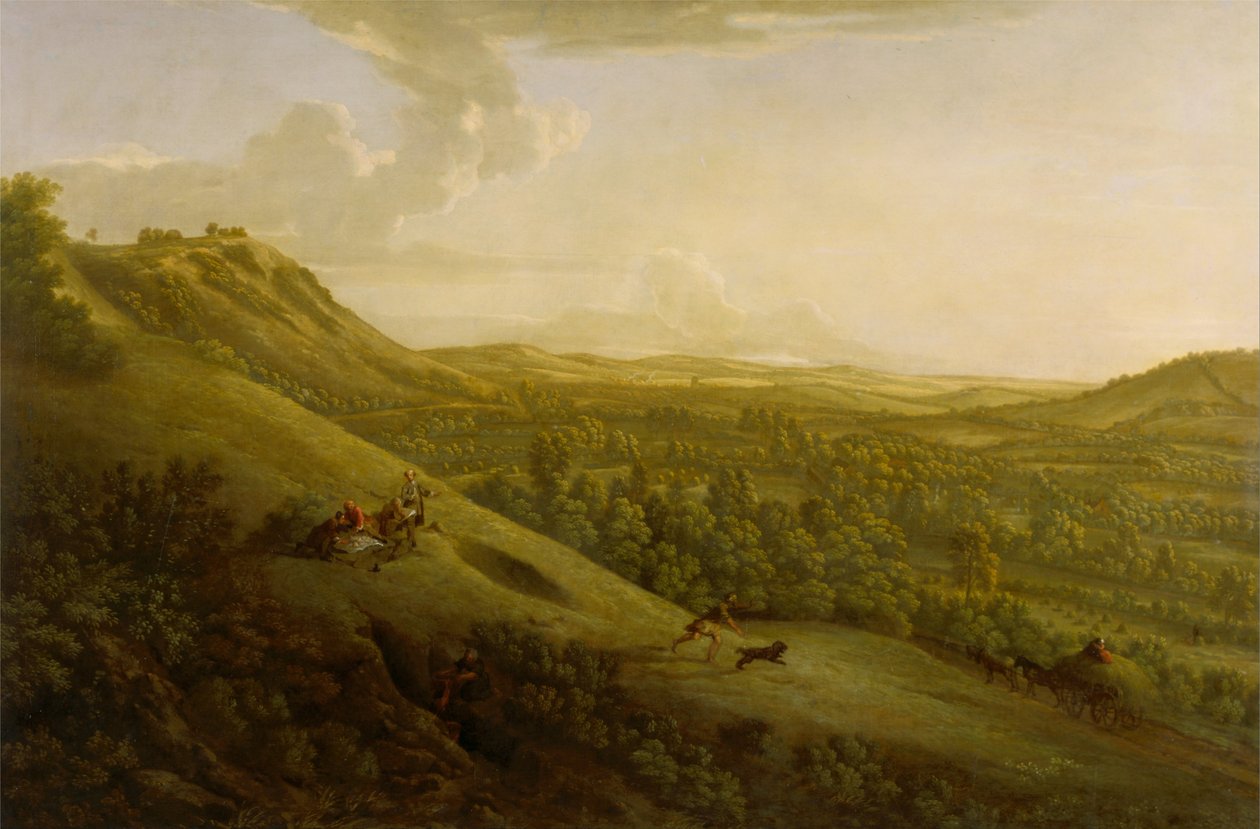 Box Hill, Surrey, mit Dorking in der Ferne von George Lambert