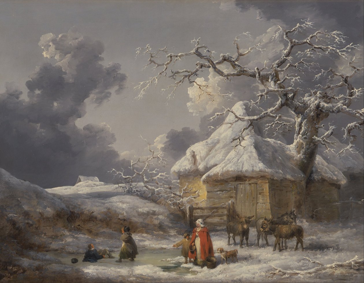 Winterlandschaft mit Figuren von George Morland