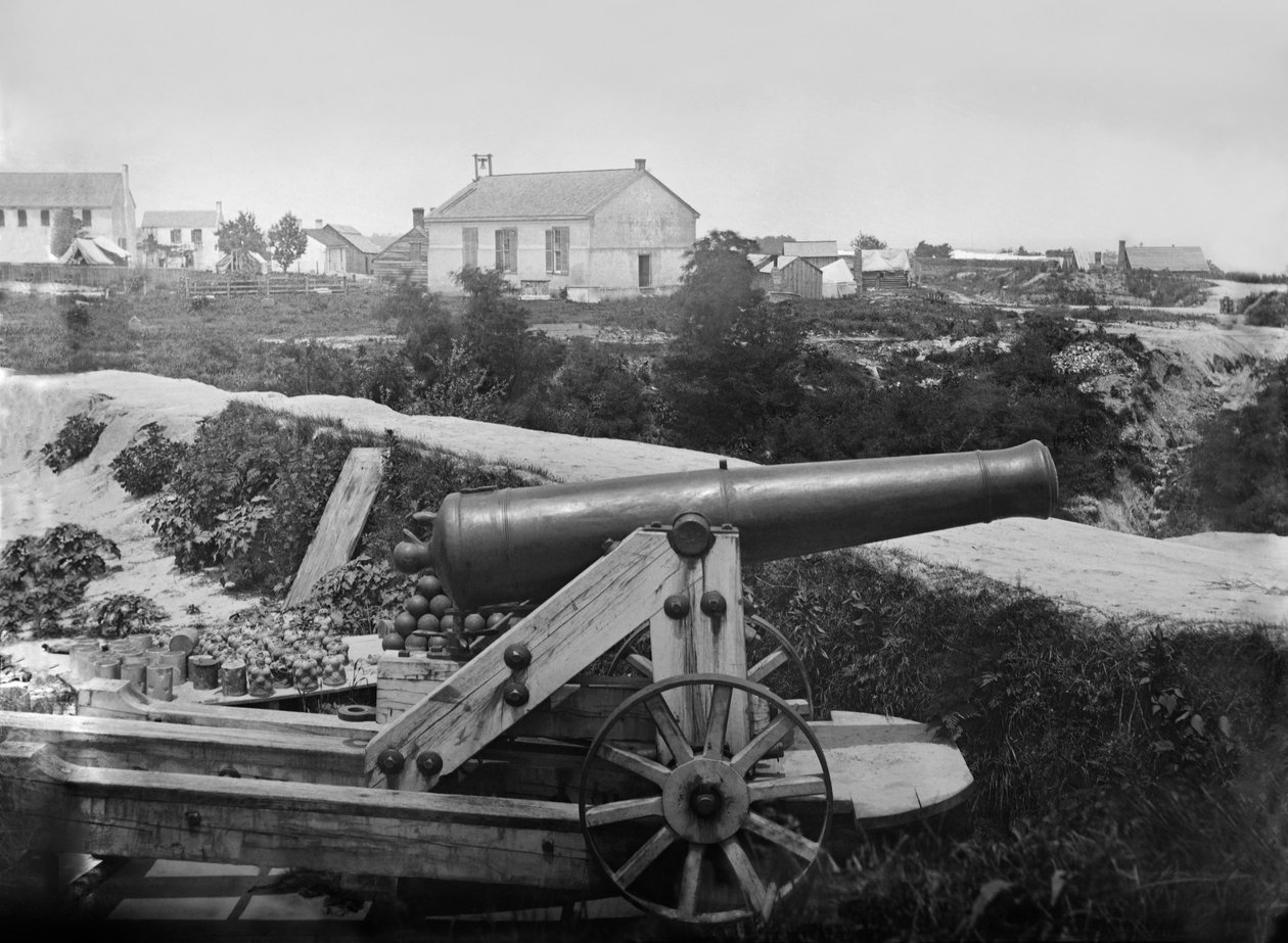 Konföderierte 32-Pfünder-Kanone, erbeutet außerhalb von Yorktown, Virginia, ca. Juli 1862 von George N. Barnard