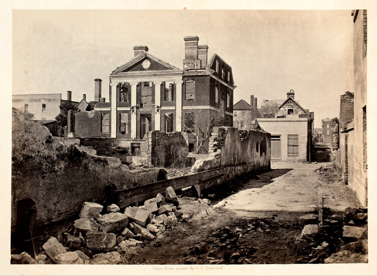 Ruinen des Pinckney-Herrenhauses, Charleston S.C. von George N. Barnard