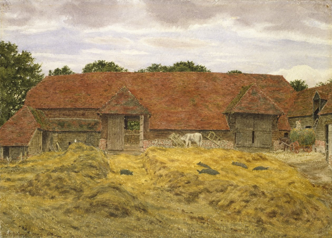 Rote Scheune in Whitchurch, 1868 von George Price Boyce