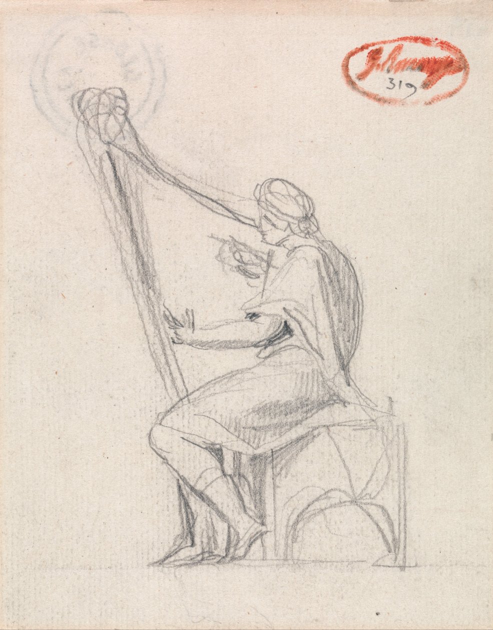 David spielt die Harfe von George Romney
