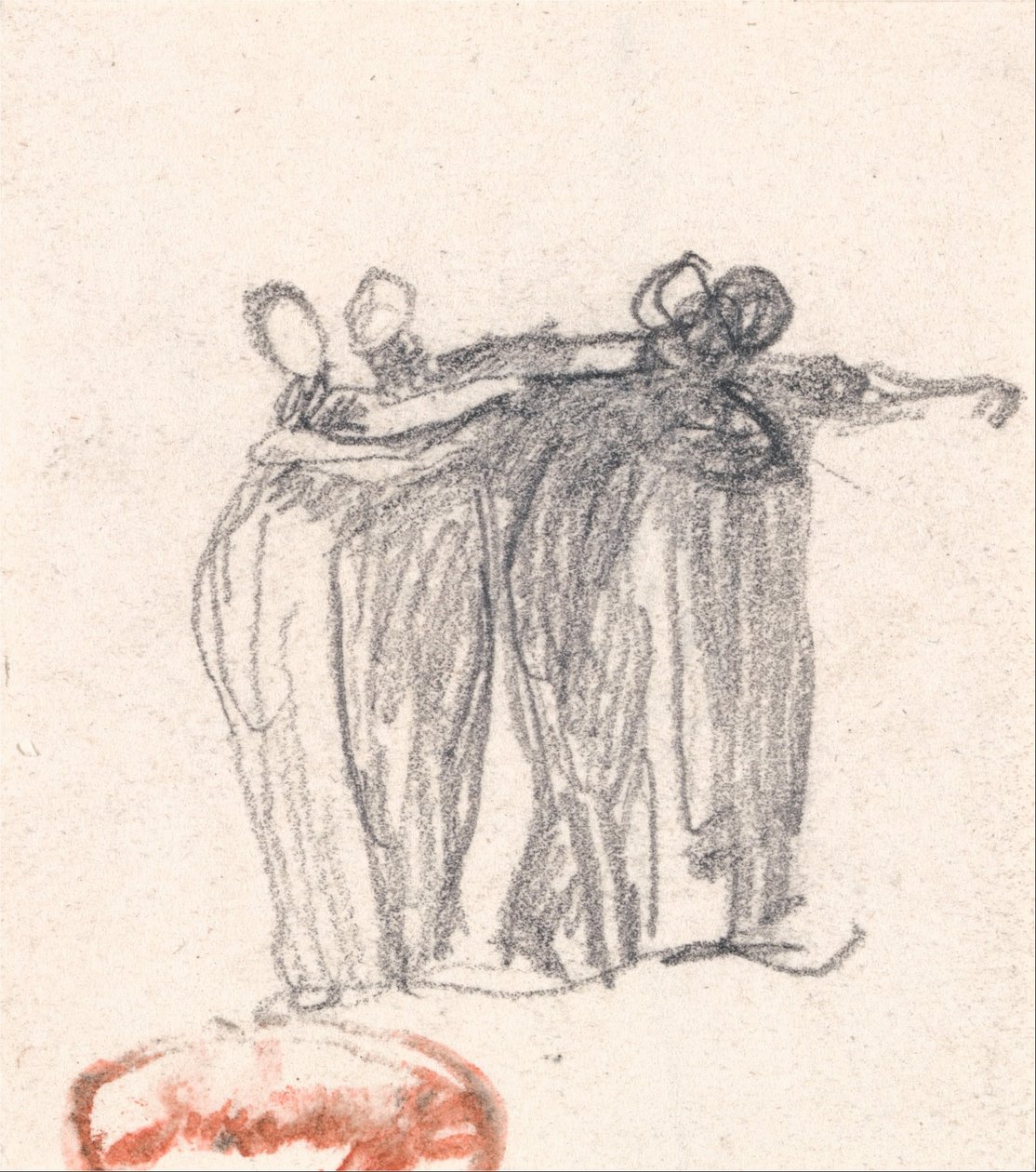 Gruppe von vier sich umarmenden Frauen von George Romney