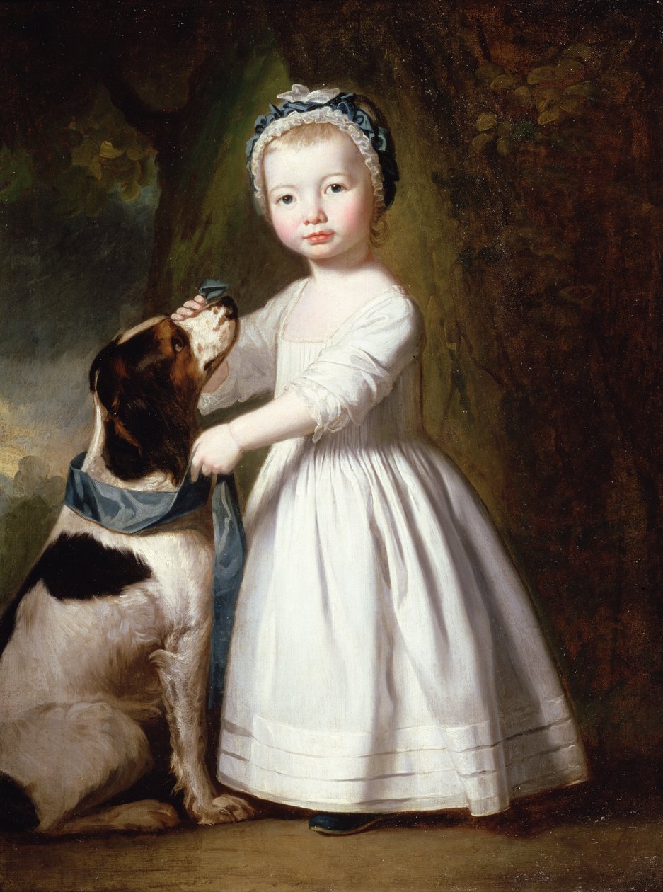 Kleiner Junge mit einem Hund, ca. 1757 von George Romney