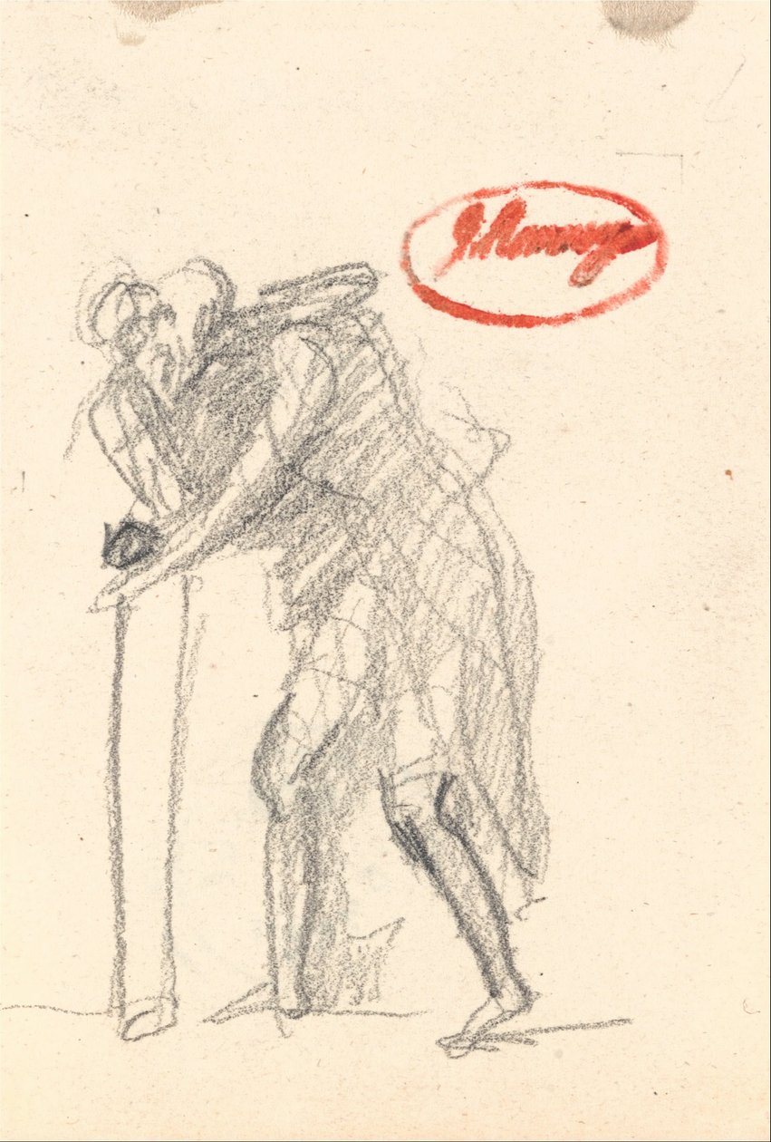 Möglicherweise eine gebeugte Figur mit Stock aus dem Alter von George Romney