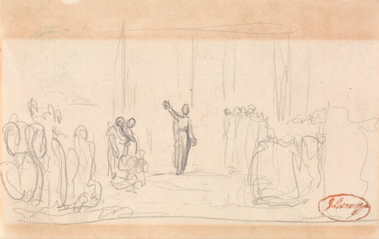 Möglicherweise eine Menschenmenge vor einer Prophetin von George Romney
