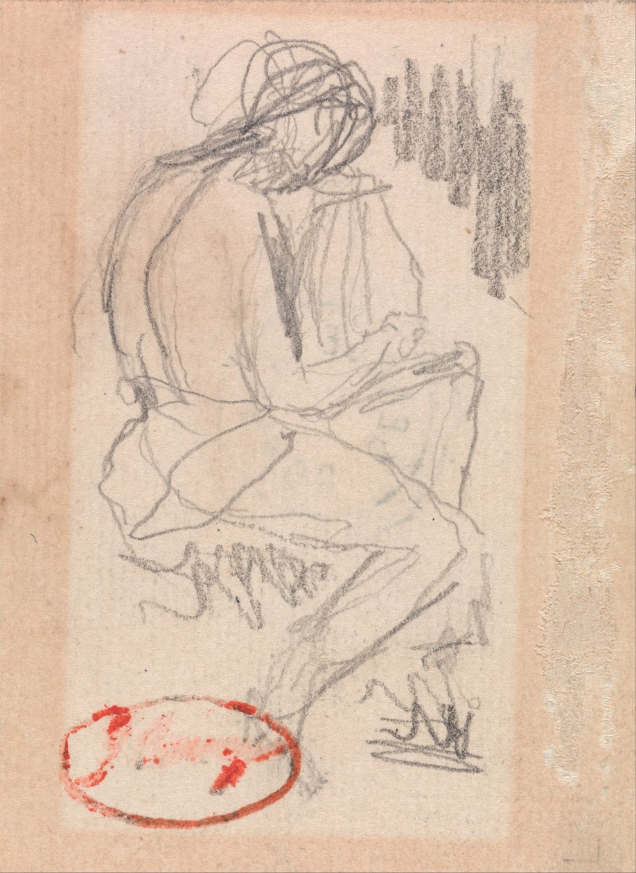 Sitzende Figur, die eine Harfe spielt von George Romney