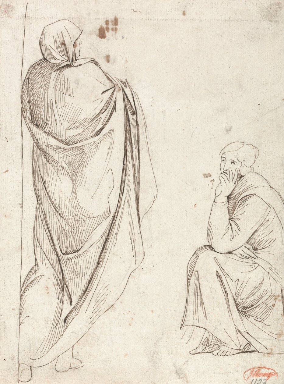 Stehende Figur und sitzende Figur von George Romney