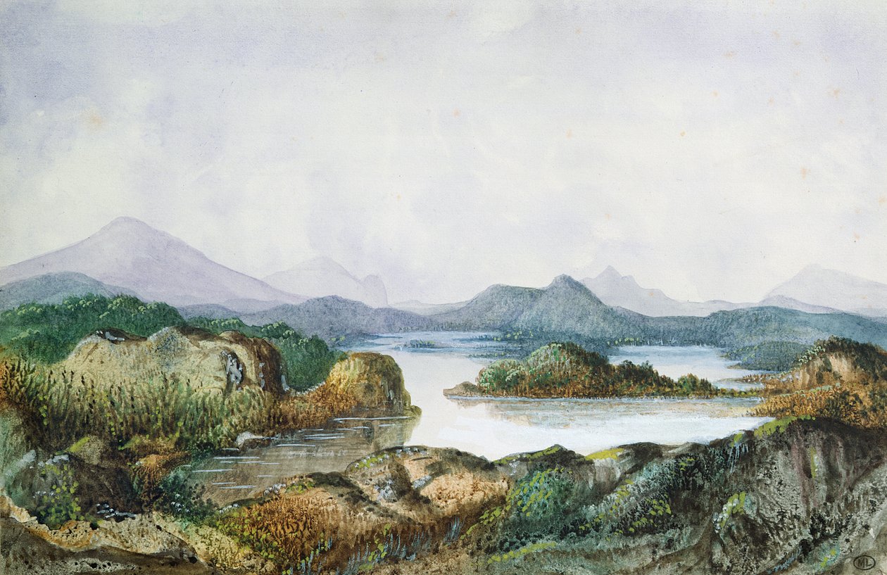 Landschaft mit einem See von George Sand