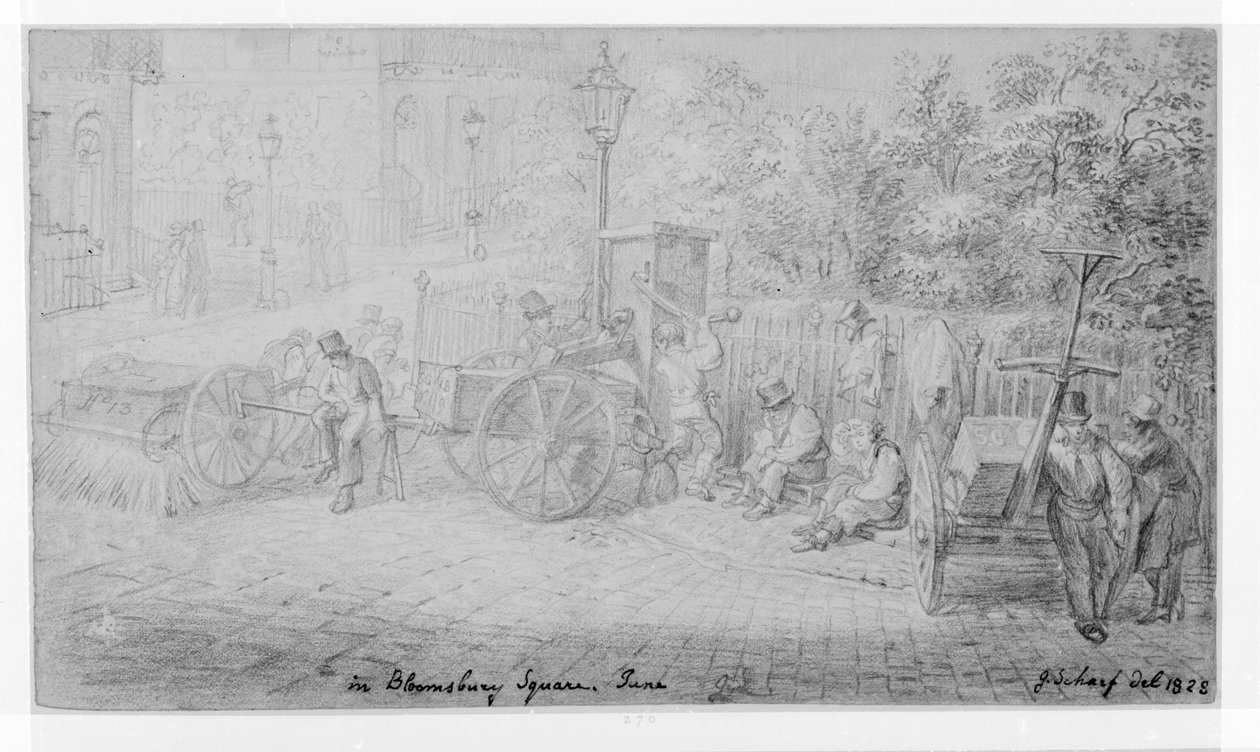 Im Bloomsbury Square während der Hitzewelle, 1828 von George Snr Scharf