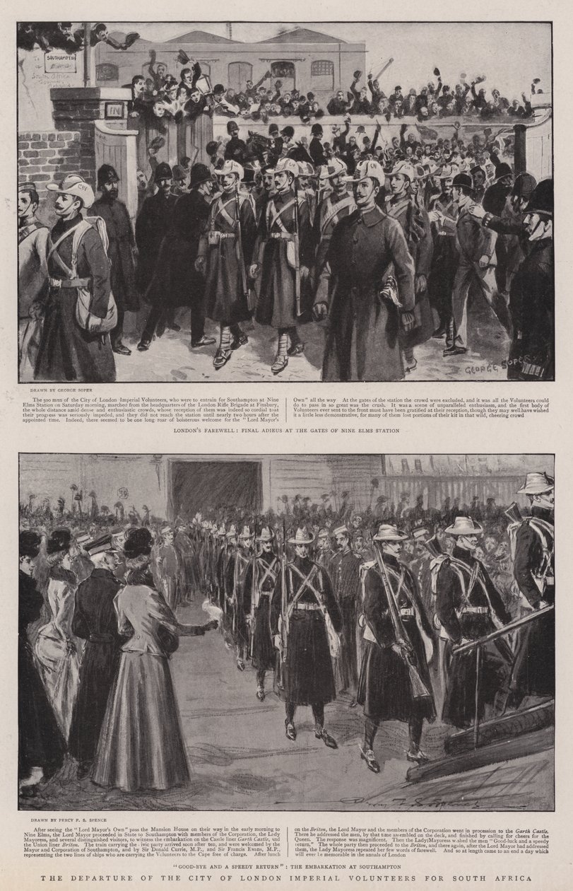 Die Abreise der City of London Imperial Volunteers nach Südafrika von George Soper