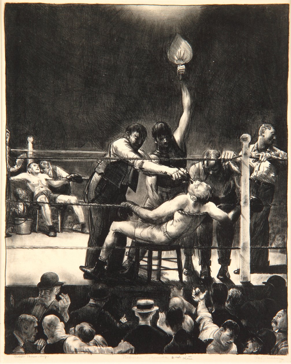 Zwischen den Runden, Klein, Zweiter Stein, 1923 von George Wesley Bellows